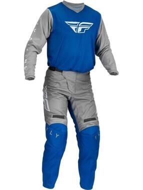 Fly Racing Blue and Gray Motocross Jersey and Pants Set